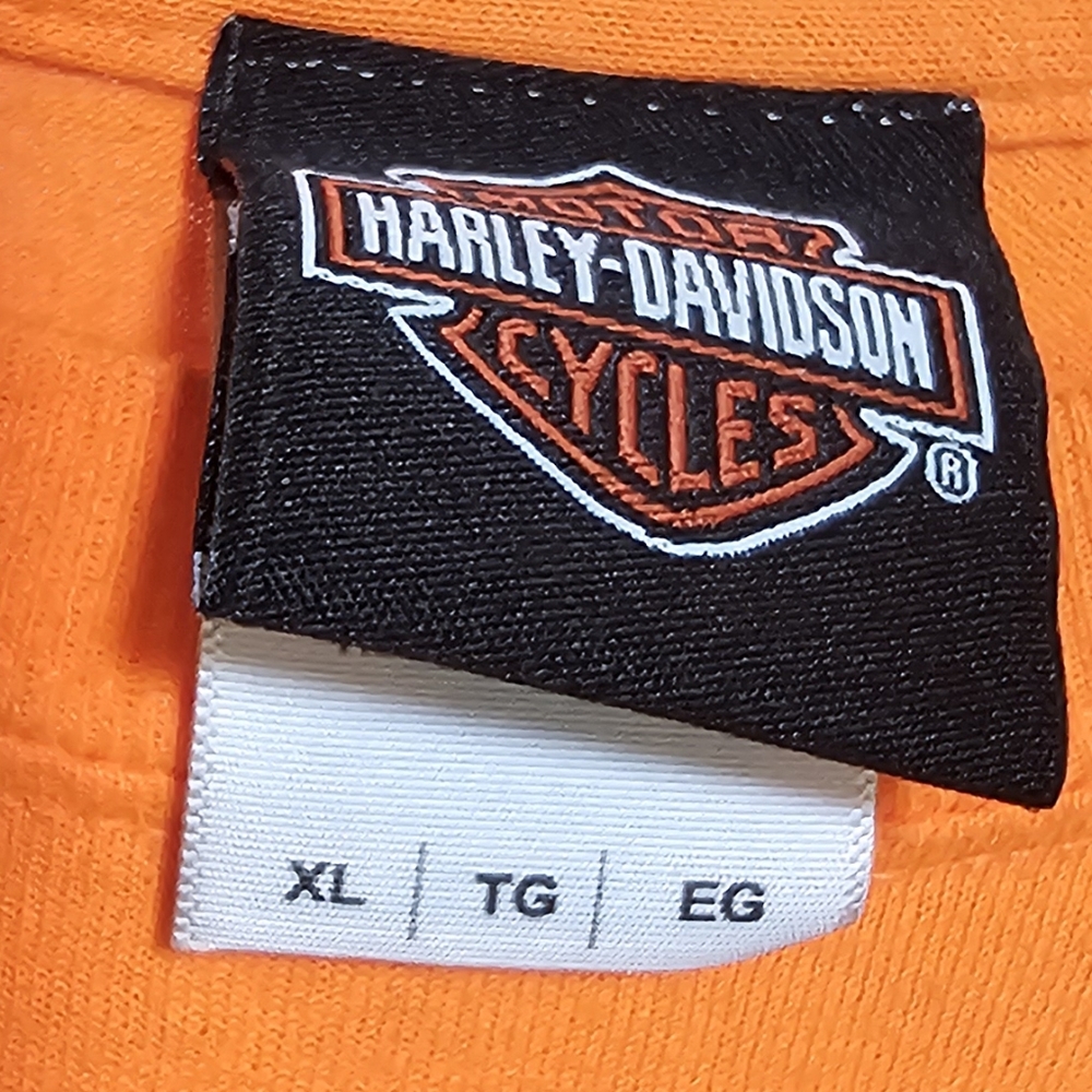Harley-Davidson Mens Orange T-Shirt - Picture 5 of 6